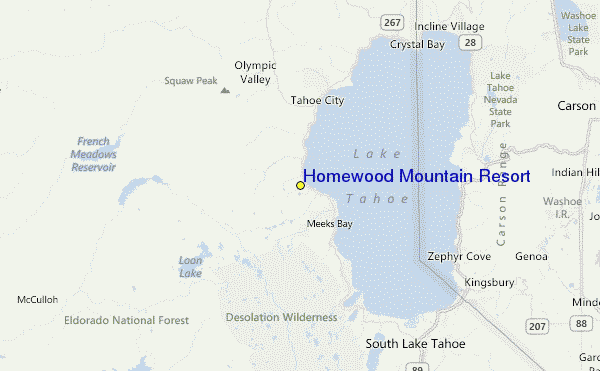 Homewood Mountain Resort Location Map