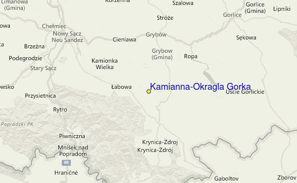 Kamianna/Okrągła Górka Location Map