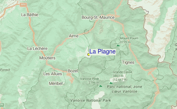 La Plagne Location Map