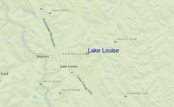 Lake Louise Location Map