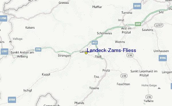 Landeck-Zams-Fliess Location Map