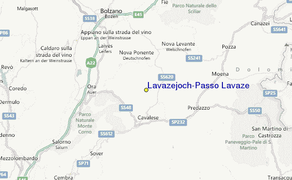 Lavazèjoch/Passo Lavazè Location Map