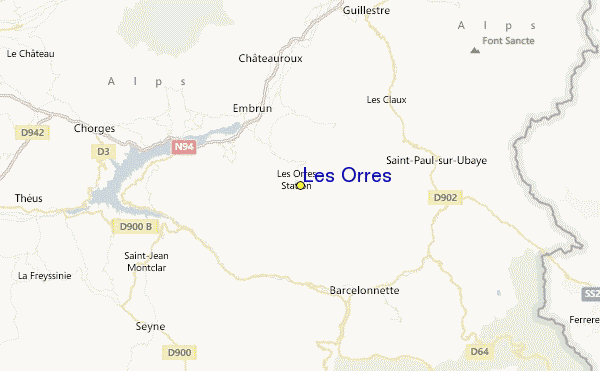 Les Orres Location Map