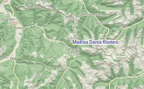 Madrisa Davos Klosters Location Map