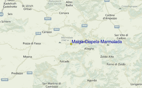 Malga-Ciapela/Marmolada Location Map