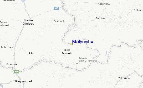 Malyovitsa Location Map
