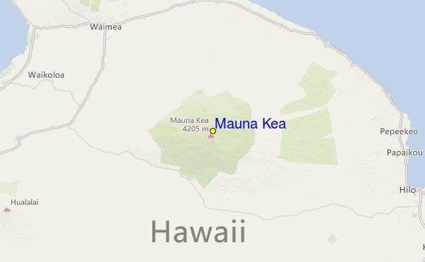 Mauna Kea Location Map