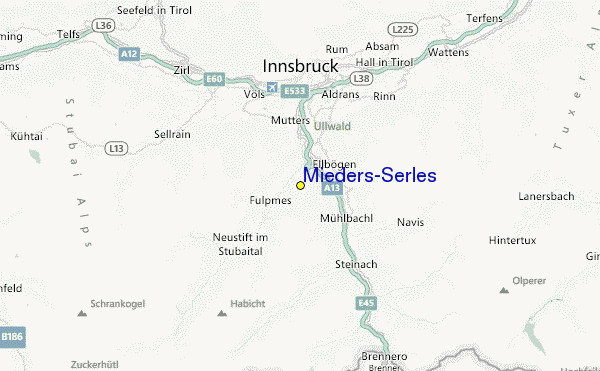 Mieders/Serles Location Map