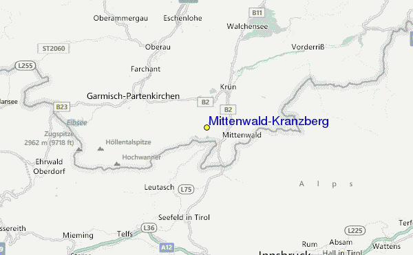 Mittenwald/Kranzberg Location Map