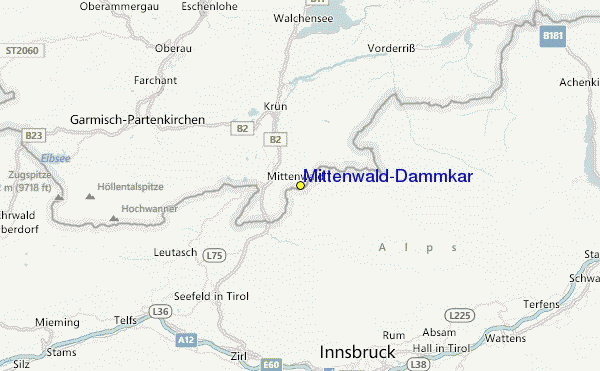 Mittenwald/Dammkar Location Map