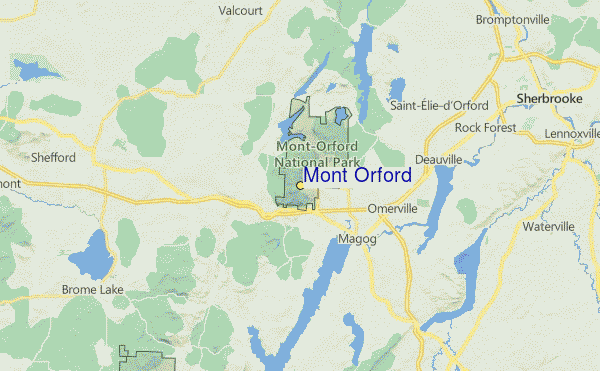Mont Orford Location Map