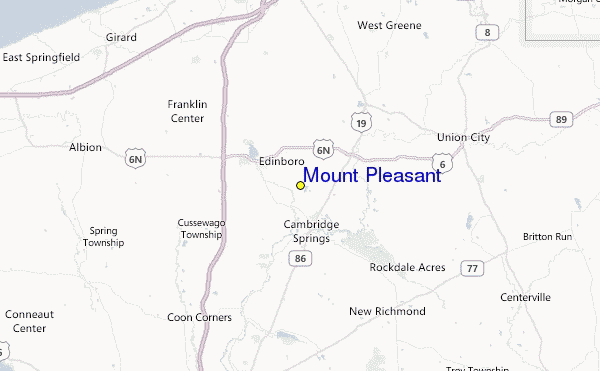 Mount Pleasant Location Map