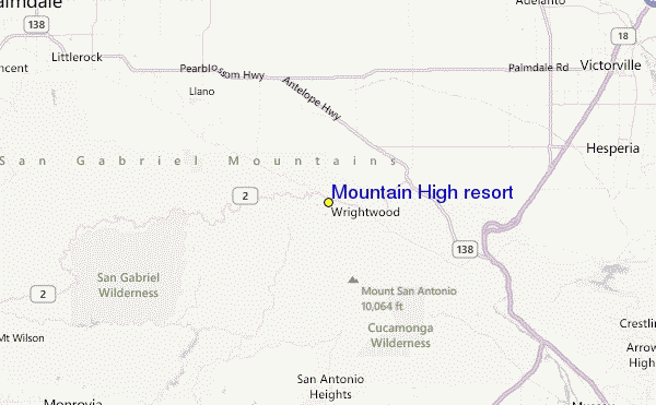Mountain High resort Location Map