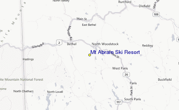 Mt Abram Ski Resort Location Map
