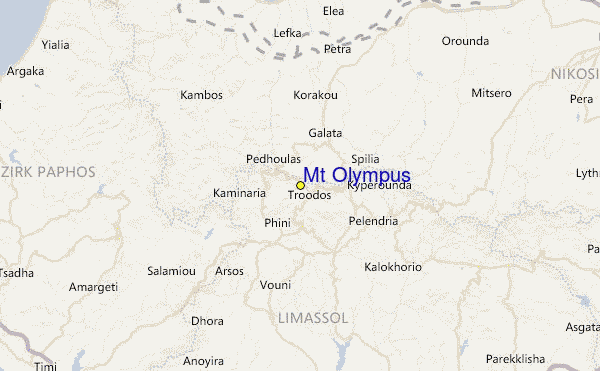 Mt Olympus Location Map