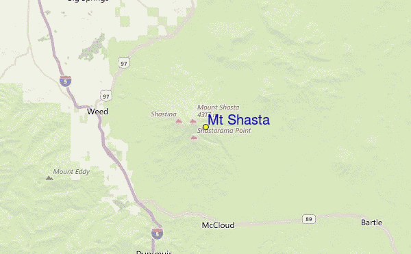 Mt Shasta Location Map