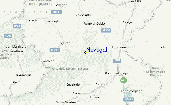 Nevegal Location Map