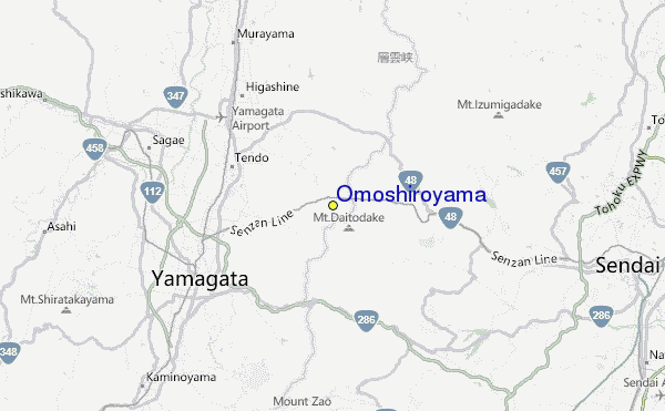 Omoshiroyama Kōgen Ski Park Location Map