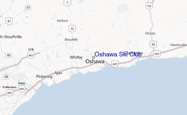 Oshawa Ski Club Location Map