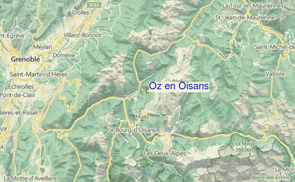 Oz en Oisans Location Map