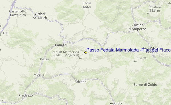 Passo Fedaia/Marmolada (Pian dei Fiacconi) Location Map