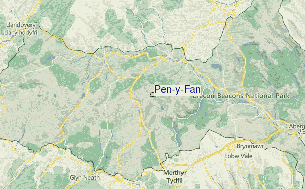 Pen-y-Fan Location Map