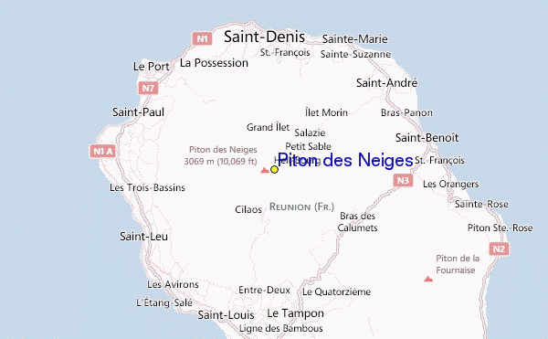Piton des Neiges Location Map