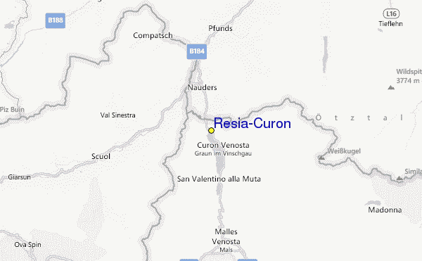 Resia-Curon Location Map