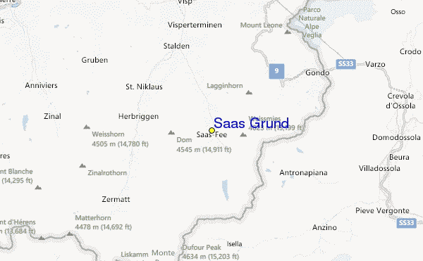 Saas Grund Location Map