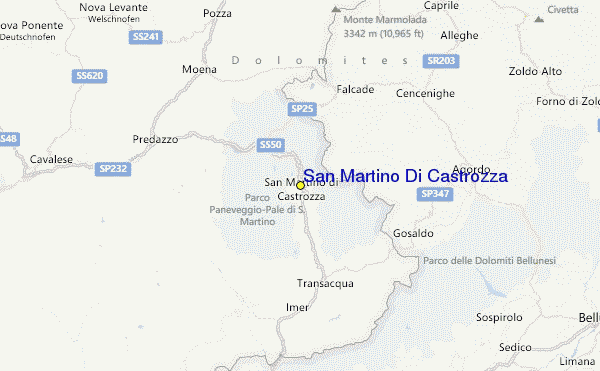 San Martino Di Castrozza Location Map