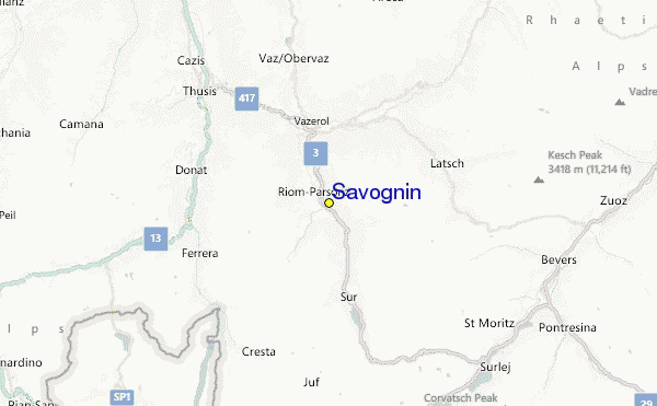 Savognin Location Map