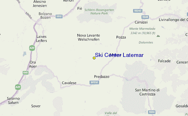 Ski Center Latemar Location Map