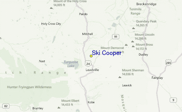 Ski Cooper Location Map