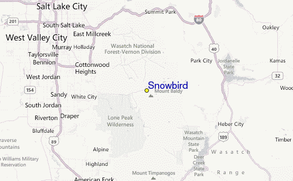 Snowbird Location Map