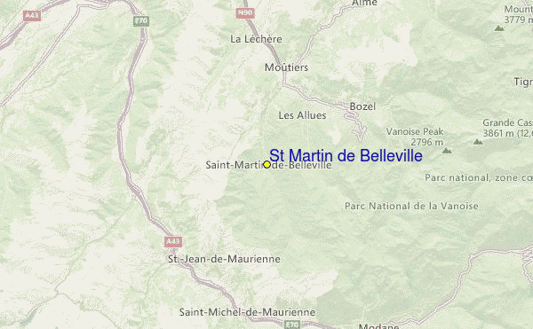 St Martin de Belleville Location Map