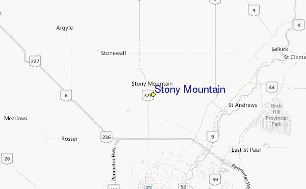 Stony Mountain Location Map