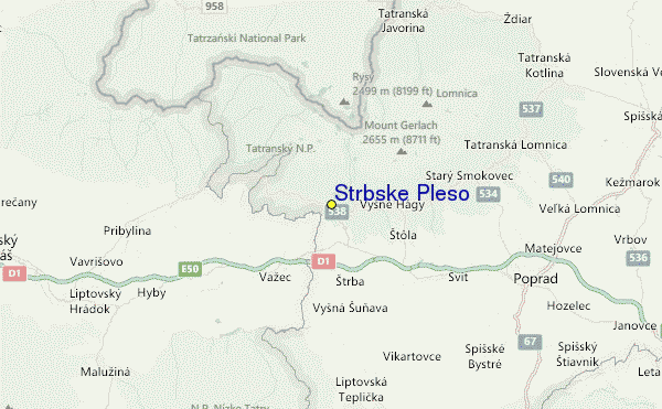 Štrbské Pleso Location Map