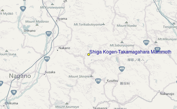 Shiga Kogen-Takamagahara Mammoth Location Map