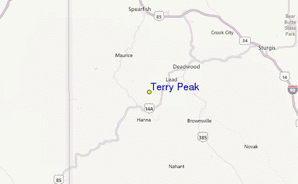 Terry Peak Location Map
