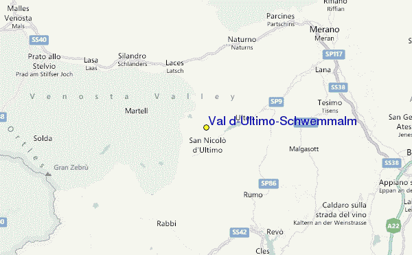 Val d'Ultimo/Schwemmalm Location Map