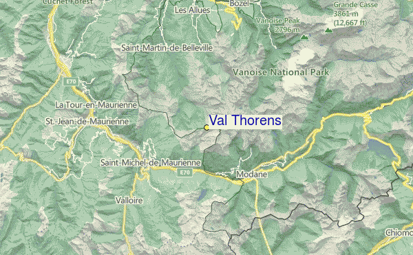 Val Thorens Location Map