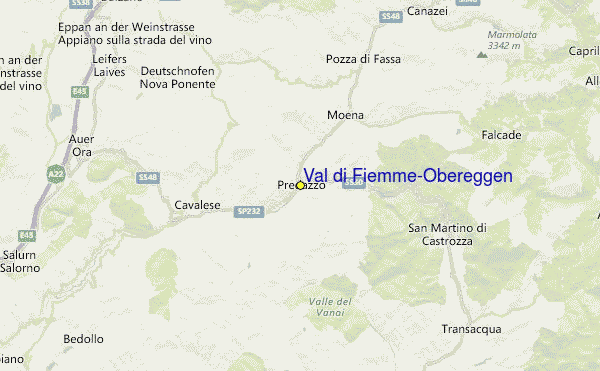 Val di Fiemme-Obereggen Location Map