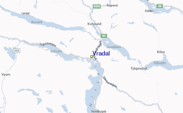 Vrådal Location Map