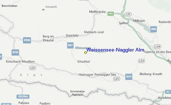 Weissensee/Naggler Alm Location Map