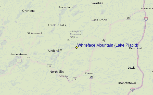 Whiteface Mountain (Lake Placid) Location Map
