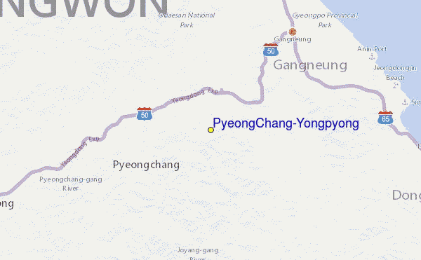 PyeongChang-Yongpyong Location Map