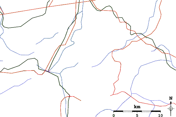 Roads and rivers close to Adelharz u. Breitensteinlifte Kranzegg
