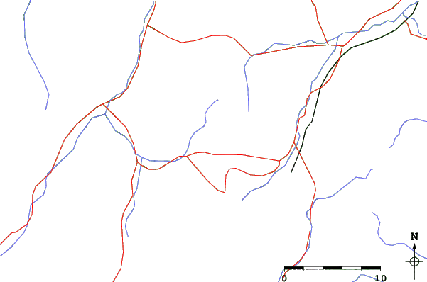 Roads and rivers close to Aizu Kogen Takatsue