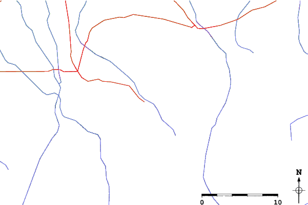 Roads and rivers close to Ak-Bulak
