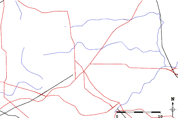 Roads and rivers close to Alpine Valley Resort